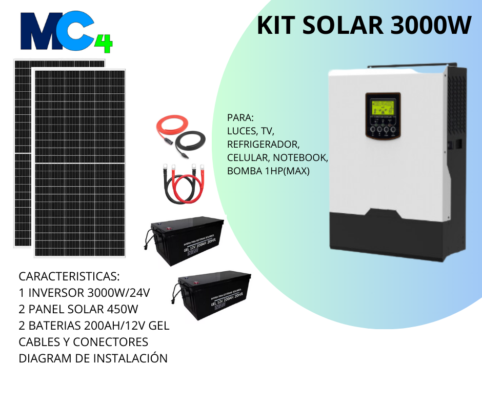 KIT 3000W 2 P 450W 2 BAT 200 PAG W KIT 3000W 2 P 450W 2 BAT 200 PAG W