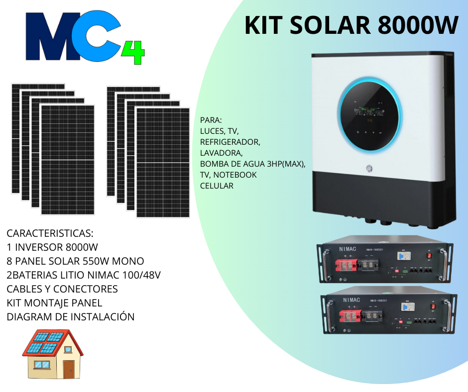 KIT SOLAR 8000W NIMAC LITIO PAG W KIT SOLAR 8000W NIMAC LITIO PAG W